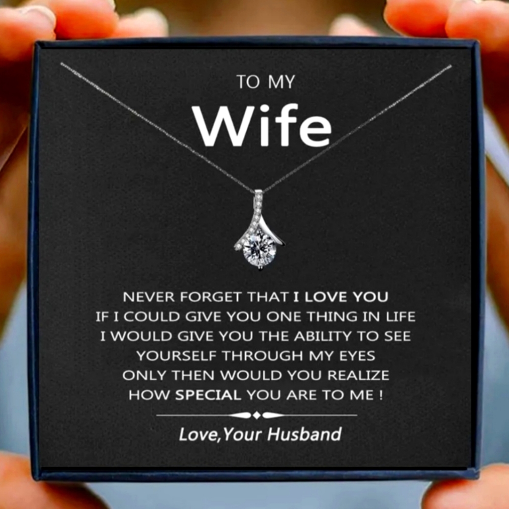 To My Wife Necklace, Charm Necklace, Inspirational Necklace